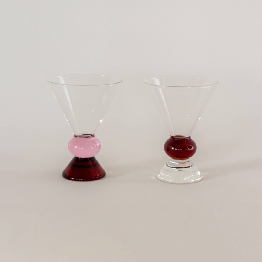 Color Block Stemless Cocktail Glass Set of 2