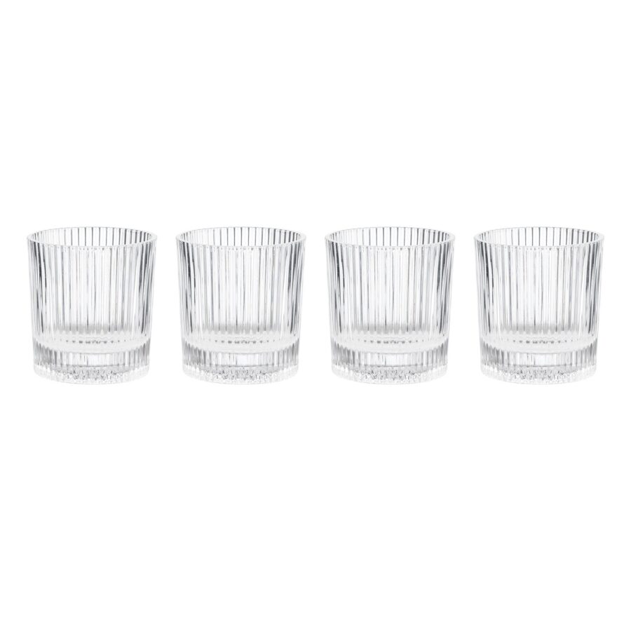 Cut Glass Double Old Fashioned Glasses, Set of 4