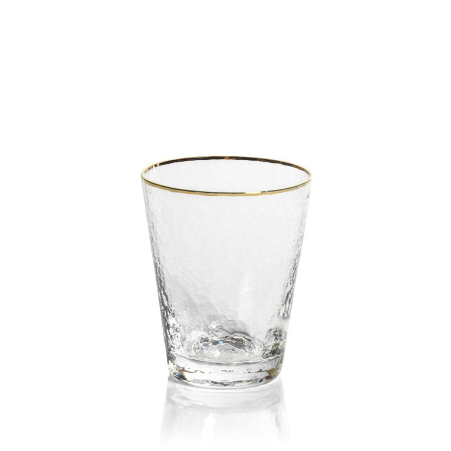 Hammered Tapered Gold Rim Glass Collection