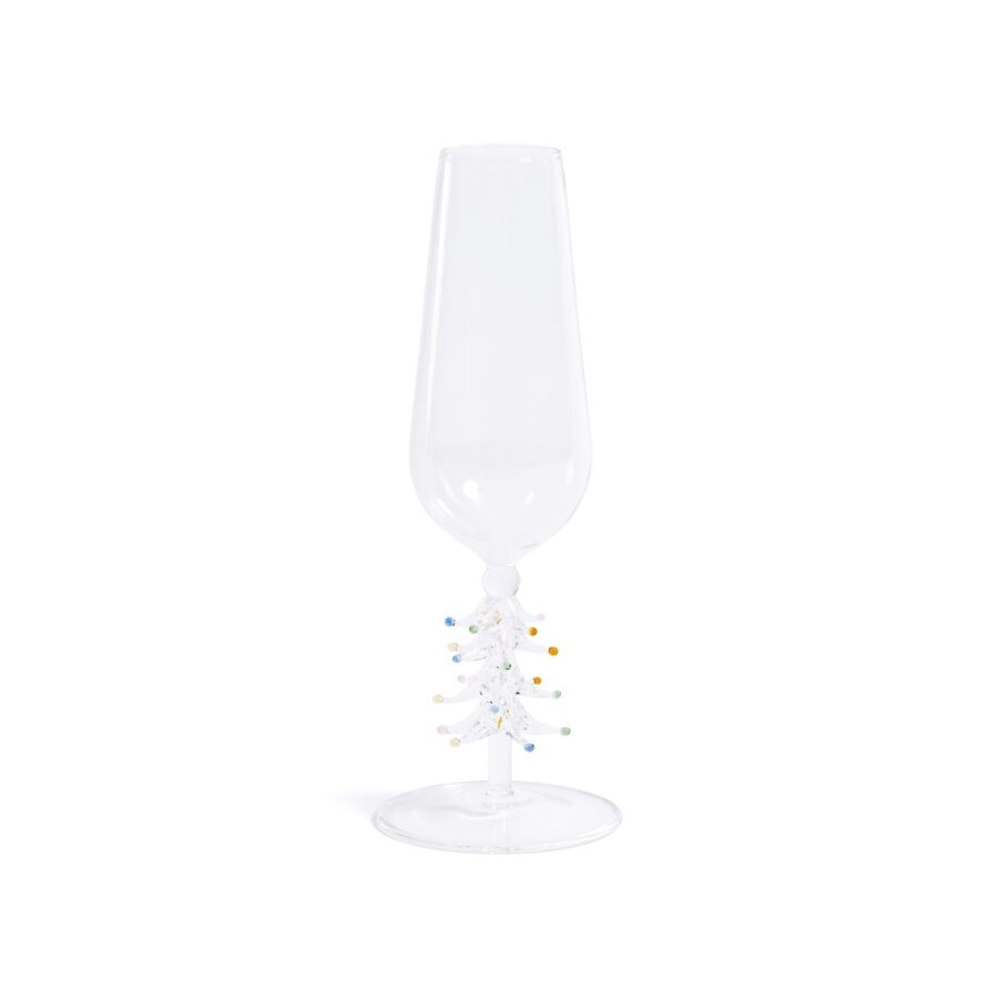 Clear Holiday Tree Stem Glassware Collection