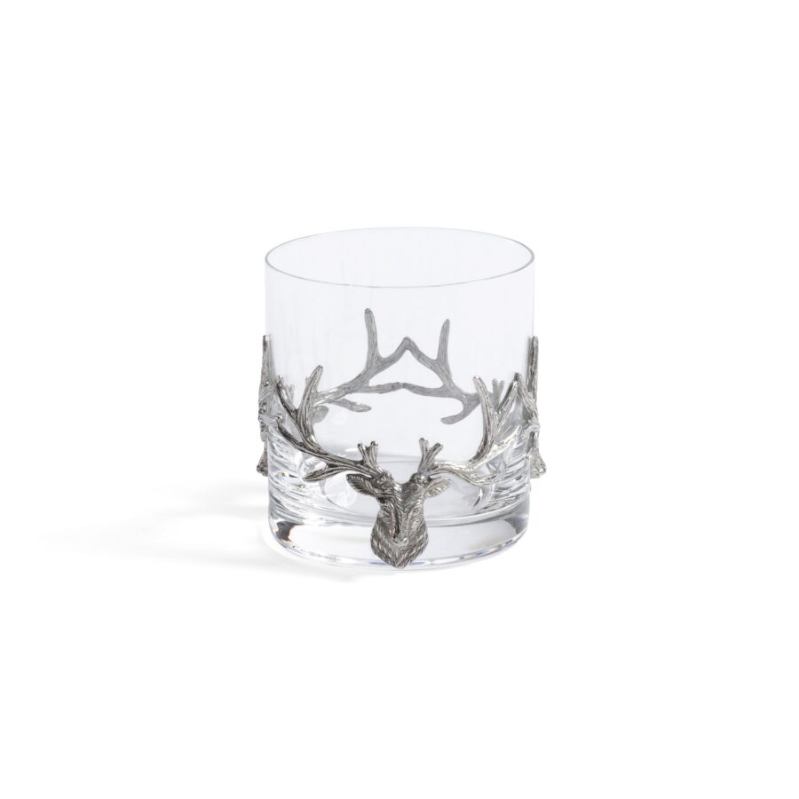 Pewter Stag Rocks Glass